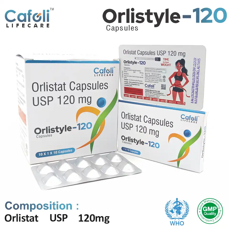 Orlistat 120mg | Best price for PCD Pharma Franchise | Weight loss & fat absorption control capsule
